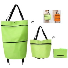 2 in 1 Foldable Shopping Cart, 2023 New Foldable Shoppings Bag Carts with Whe...