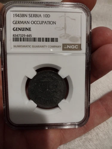 1943BN Serbia 10D German Occupation  NGC Genuine