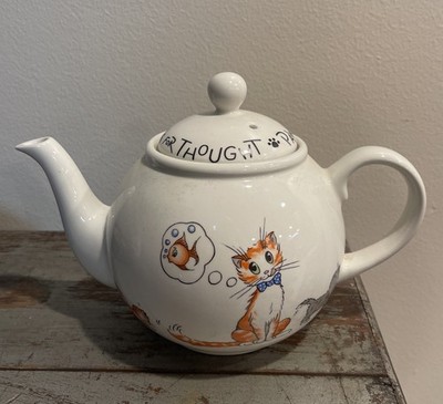Arthur Wood Cat Teapot Paws For Thought