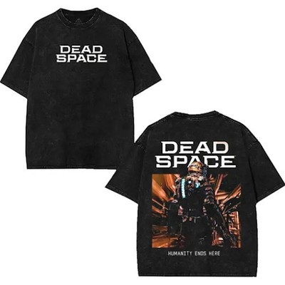 Retro The Dead Space Graphic Tee Washed Tee Game Acid Washed Lightweight Cotton