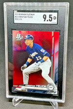SGC 9.5 - 2019 Bowman Platinum CHRISTIAN YELICH Red 01/10 #22 Brewers