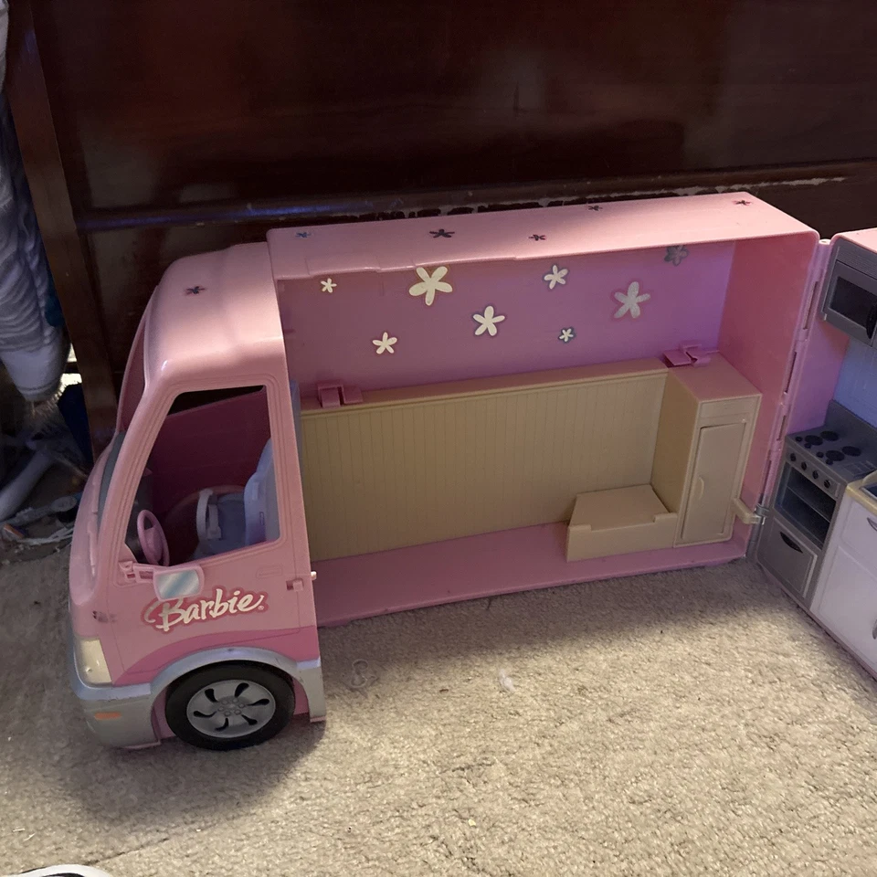 Casa rodante Barbie 2006 Mattel bañera de hidromasaje fiesta autobús autocaravana cámper no probada Foto 4 de 4