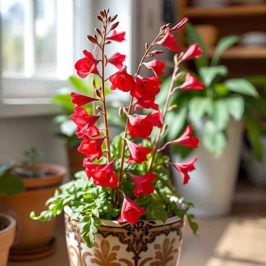 Lengua de barba perenne colibrí rojo Penstemon Eatons 250 semillas sin OGM Foto 4 de 4