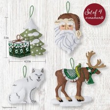 Bucilla Felt Applique Christmas Ornament Kit NORDIC NOEL Makes 4