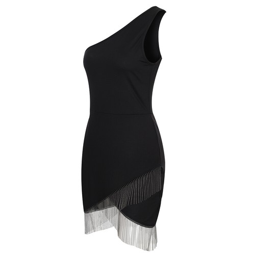 Sexy Women One Shoulder Sleeveless Bodycon Party Mini Dress Cocktail Dress Gown - Picture 11 of 17