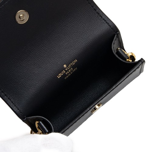 LOUIS VUITTON Bijou Sac Earphone Holder Lv Link Calfskin, Black M00829 - 第 1/8 張圖片