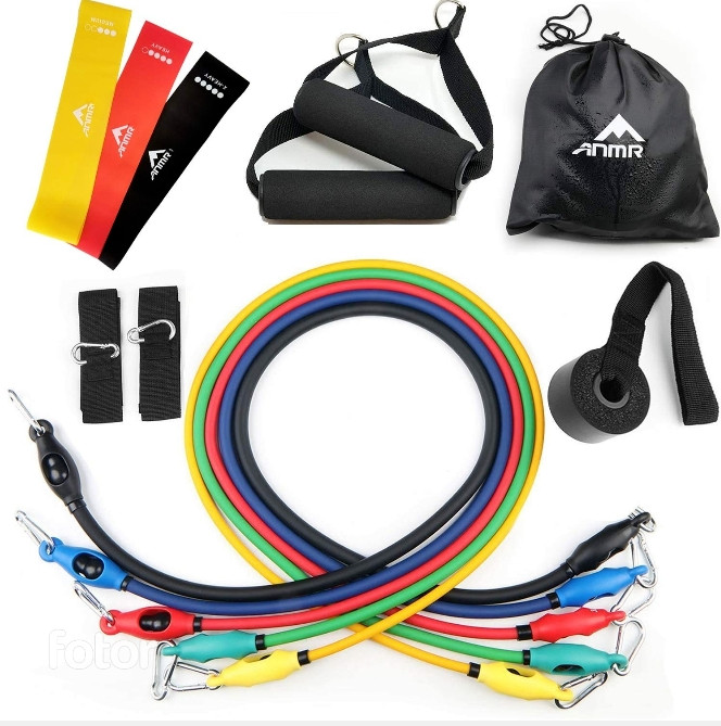 Set Gym Door Anchor Ankle Straps With Bag Kit Set 5 Bands