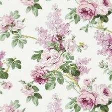 SANDERSON VORHANGSTOFF DESIGN Sorilla 3 METER ROSA & FLIEDER 100% BAUMWOLLE