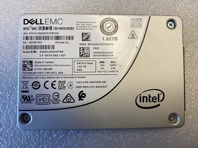 Dell EMC 1.92TB 2.5'' SATA 6Gbps SSD Intel SSD D3-S4510 Series P/N:033R2T Tested