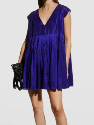 azeeza blue dress Rachel Raw Silk Midi main image 1