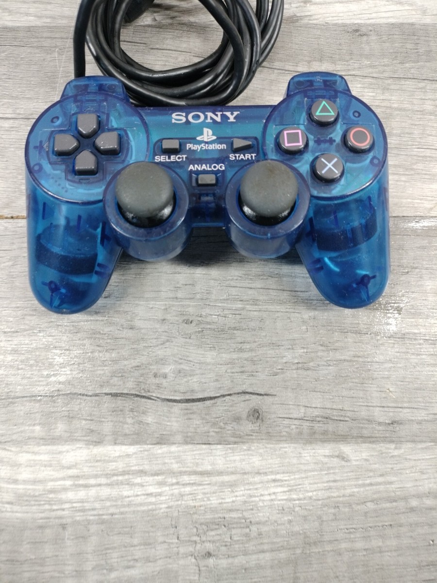 Sony PlayStation 2 PS2 Ocean Blue Clear Controller OEM DualShock 2