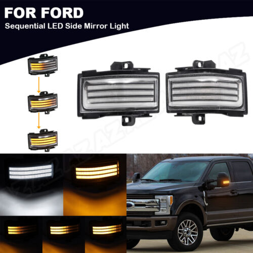 Sequential LED Side Mirror Light for 2017-23 Ford Super Duty F250 F350 F450 F550 - Picture 2 of 11