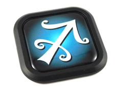 Sagittarius Zodiac Square Black edge rim Emblem Car 3D Decal Badge Bumper  2"