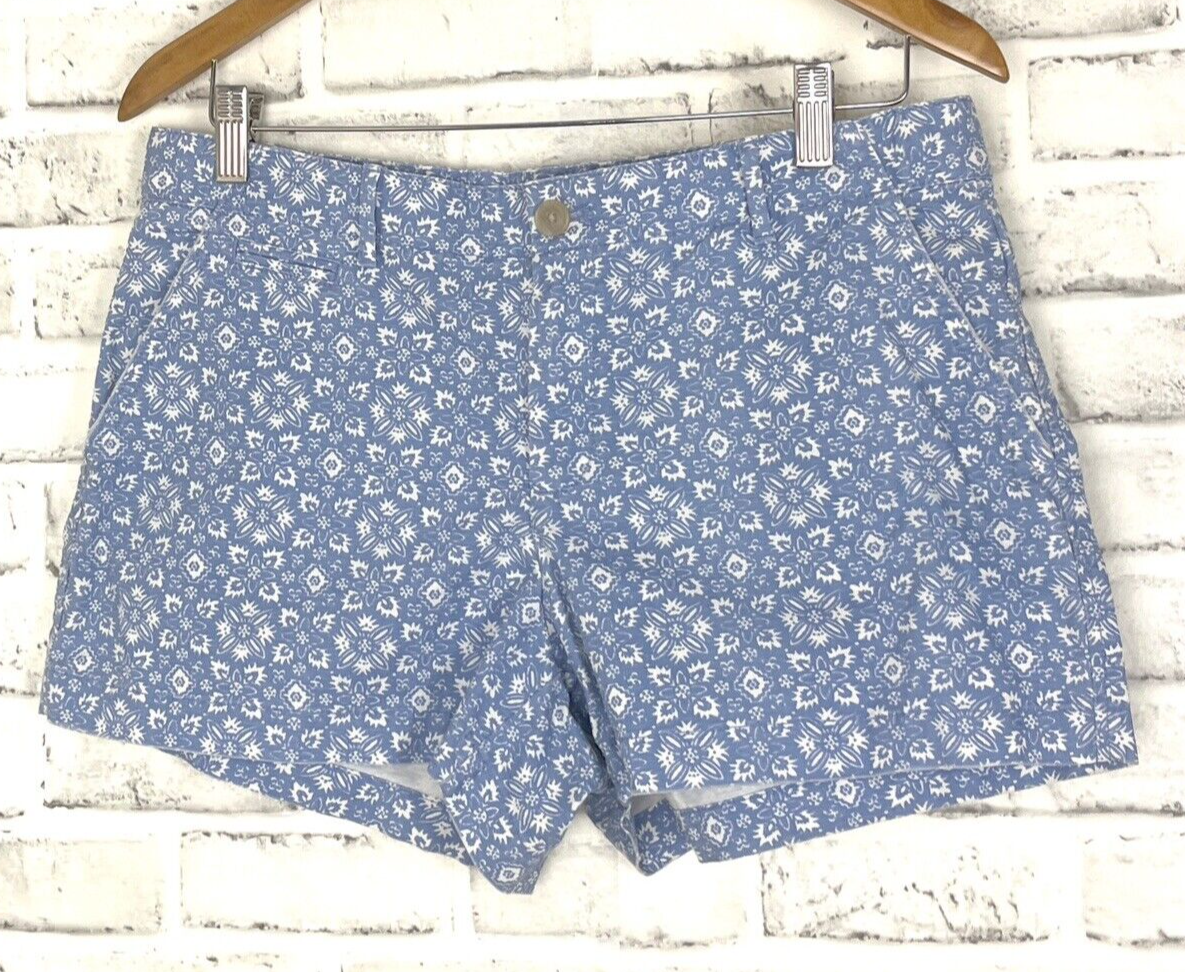 Gap Summer Shorts Women's 08 T Tall Blue Floral Pockets Cotton