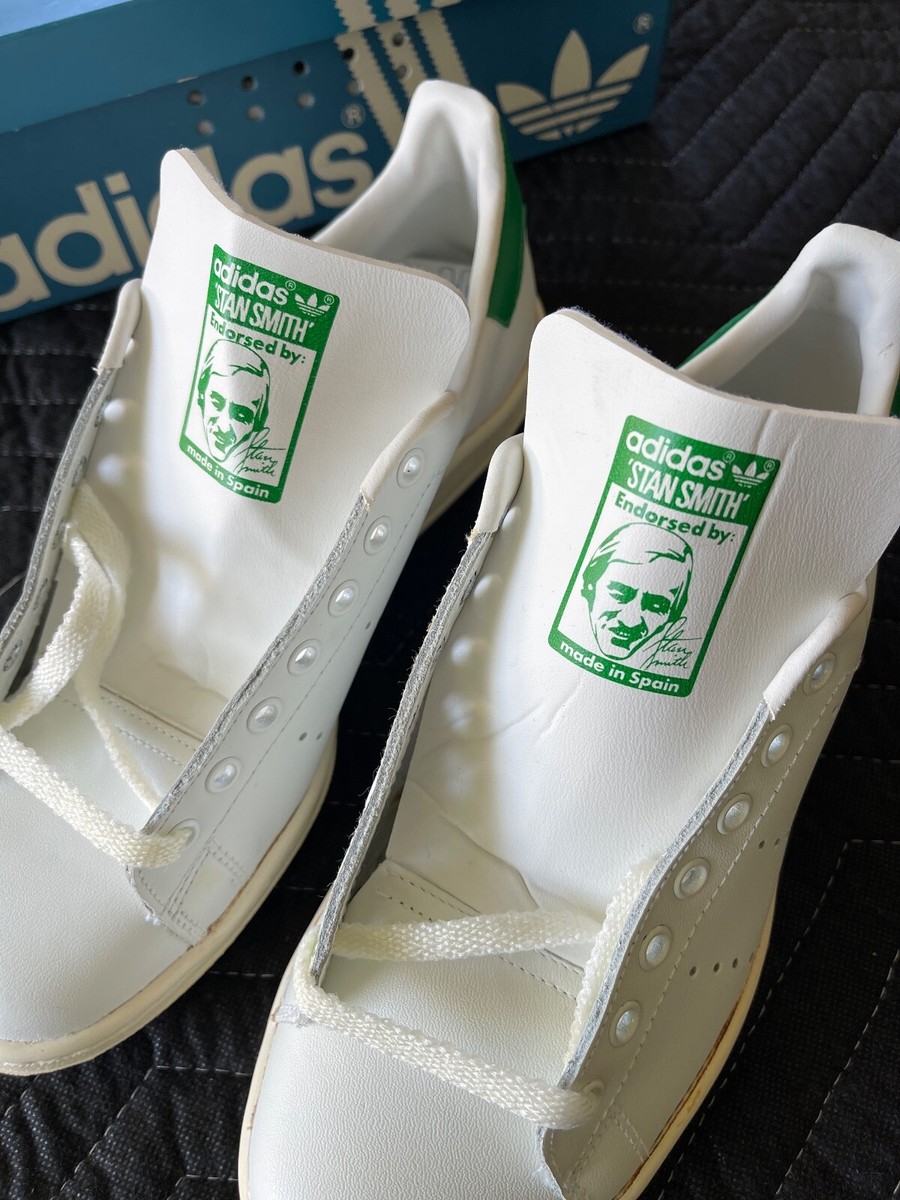 Deadstock 80's Adidas Stan Smith AF1028 Sneaker with Box Sz 7.5
