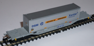 Wagon Porte-conteneurs Fleischmann échelle N – SBB CFF Avec 2 Conteneurs Planzer – Époque 4