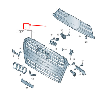 NEU AUDI A4 AVANT B9 KÜHLERGRILL 8W0853651CC RP5 8W0853651CCRP5 ORIGINAL
