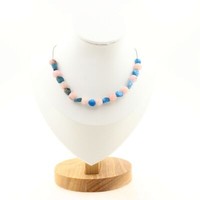Edelsteine & Schmucksteine Collier 20 Perlen Apatit Blau Aus Brasilien + Opal