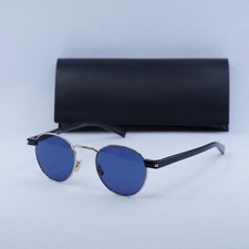 SAINT LAURENT SL707 004 Gold and Havana/Blue 49-21-145 Sunglasses New Authentic