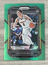 2022-23 Panini Prizm Christian Braun Rookie Green Prizm #223 Denver Nuggets (RC)