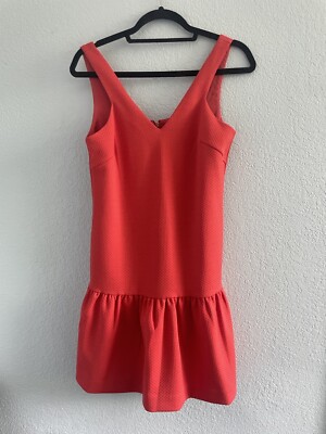 Trina Turk Orange Red Drop Waist Summer Cute Dress sz