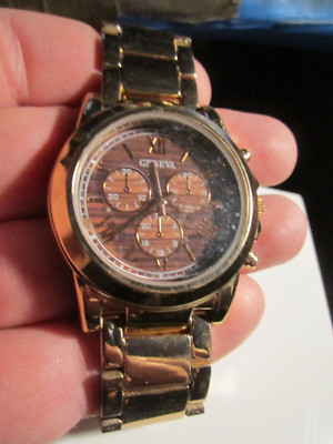 GENEVA GOLD TONE WATCH JUBILE BAND - LADIES' - FITS UP TO 7 1/2'' WRIST - BBA25B