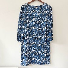 J. Crew Mercantile Blue Floral Shift Dress Long Sleeve Women’s Small Workwear