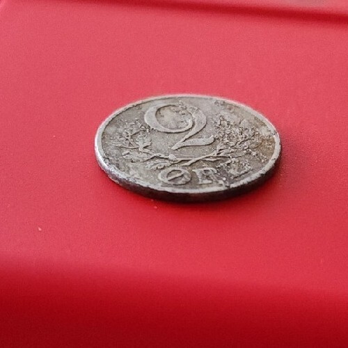 VTG 1941 Denmark WWII 2 Ore Christian X German Occupation One Year Type - Picture 4 of 5