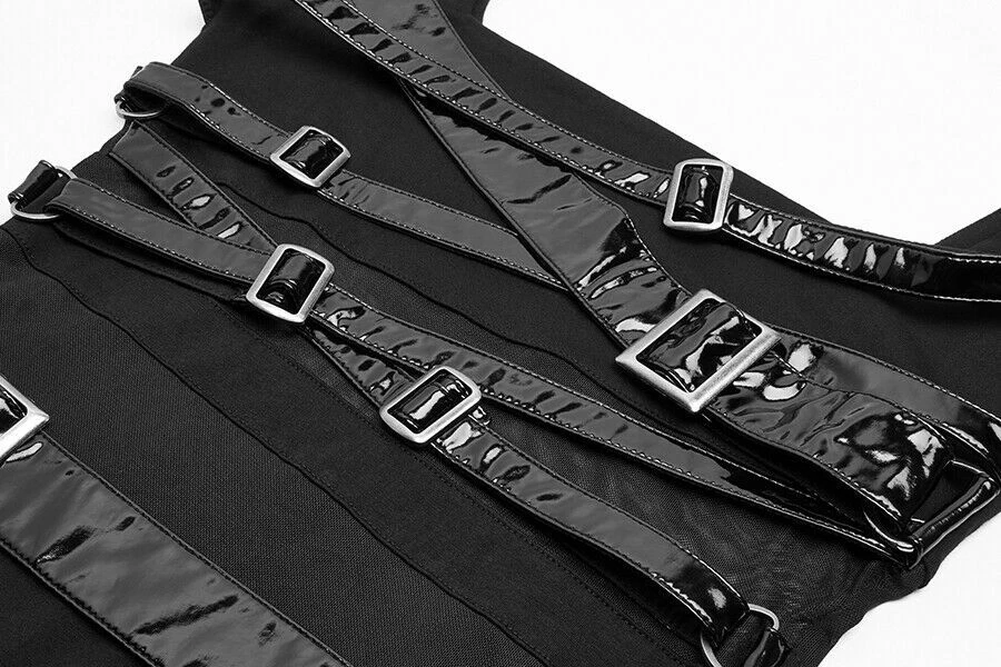 Punk Rave PU Leather Loop Slimming Dress WQ-425 - image 4 of 4