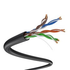 1000FT CAT5e 4/UTP SOLID WIRE 24AWG ETHERNET NETWORK CABLE BLACK COLOR