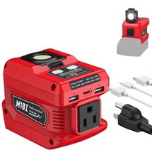      220W Portable Power Inverter For Milwaukee M18 18V Battery AC 110V USB-C