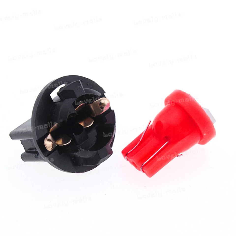 10 Piezas Rojo T10 168 Panel de Instrumentos Calibre Bombilla LED +194 Enchufe de Bloqueo Giratorio Foto 4 de 4