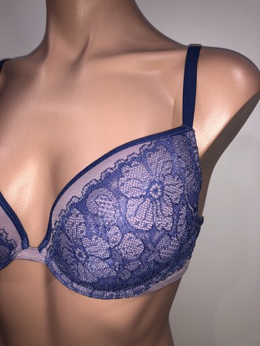 Sujetador push-up LA PERLA NUEVO CON ETIQUETAS Marguerite con almohadillas extraíbles - azul - Imagen 2 de 4