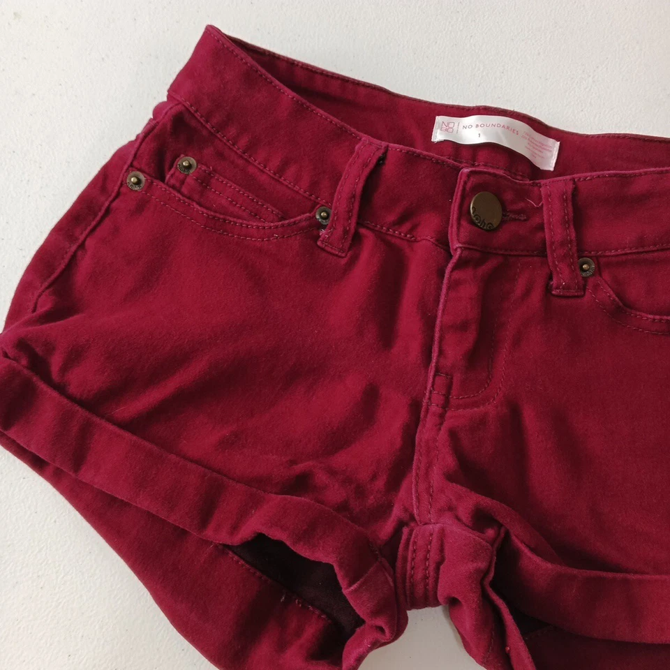 Pantalones Cortos NO LIMITS Mujer Junior Talla 1 Informales Caminar Elásticos Rojo Sólido Foto 2 de 4