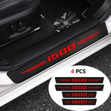 4pcs For Chevy Silverado 1500 Carbon Fiber Red Threshold Car Door Sill Cover