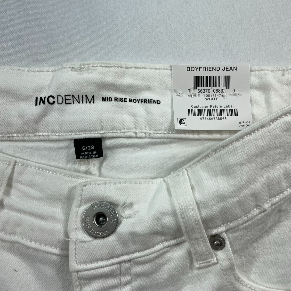 専用　フェルト International Concepts Boyfriend Jeans Womens size 6 White Stretch