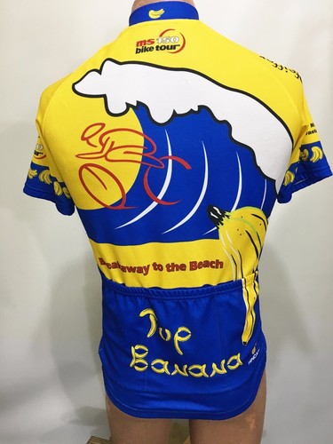 Hincapie S Short-Sleeve Bike Jersey Green Blue Yellow Full Zip Top Banana - Picture 4 of 6