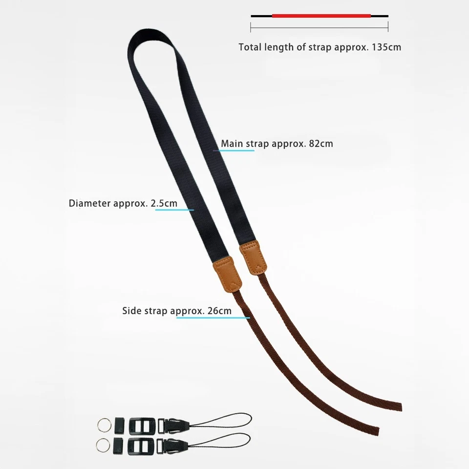 Correa para el cuello de cámara ajustable de liberación rápida para cámaras DSLR/SLR/sin espejo negra Foto 2 de 4