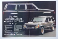 1987 Jeep Cherokee Limited Vintage Original 2 Page Print Ad 8.5 X 11