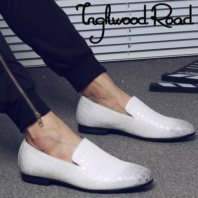 Mens white slip on loafers sale
