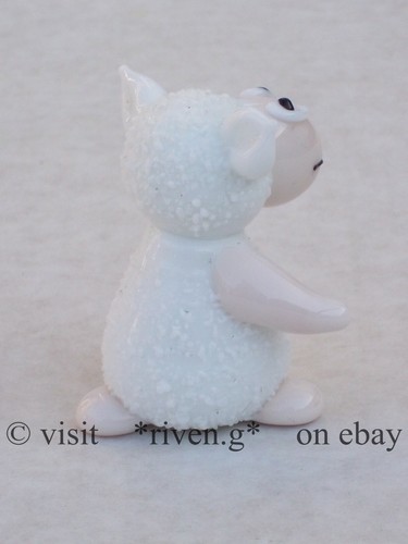 LAMB FIGURINE@Glass Caricature Ornament@Collectable WOOLLY FARM Animal@BAA SHEEP - Picture 6 of 12