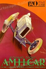 1920s "Amilcar" Vintage Style Grand Prix Auto French Race Poster - 24x36