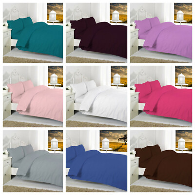 Luxus 100 % Ägyptische Baumwolle Bettdecke Quilt Cover & Kissenbezug Bettwäsche Set Alle Größen