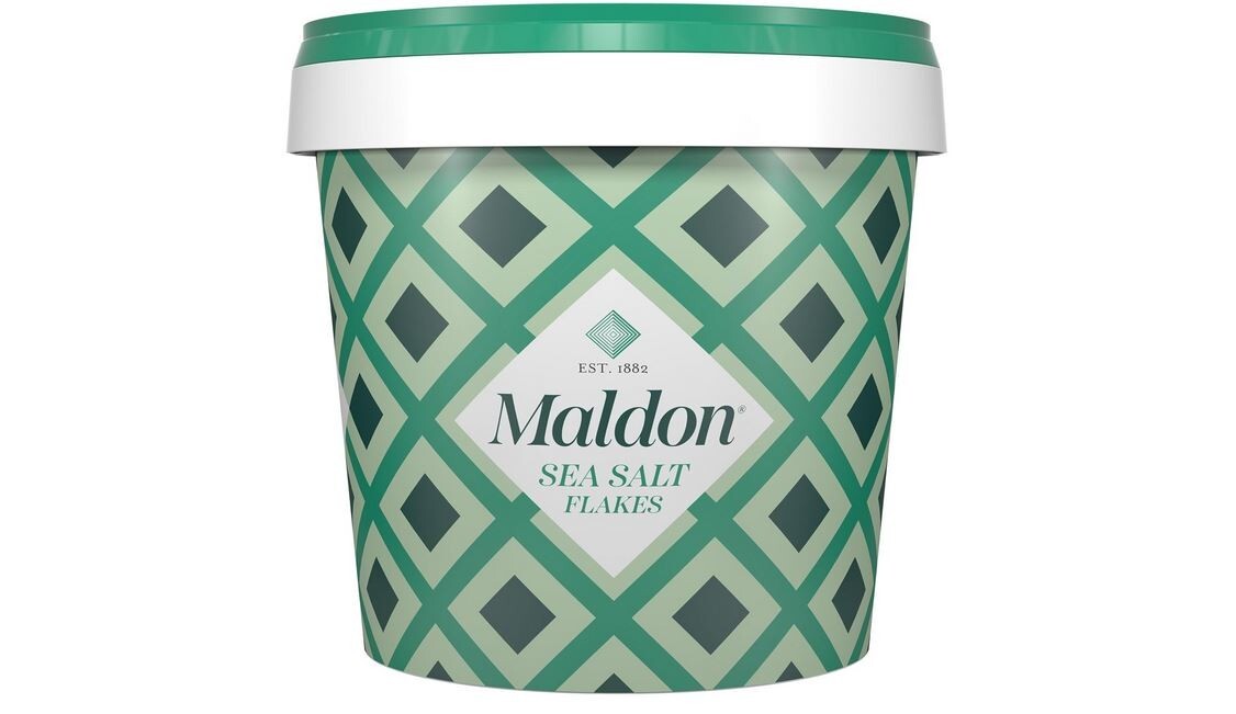 Maldon Salt, Sea Salt Flakes, 20 oz (570 g), Resealable Tub, Kosher, Natural