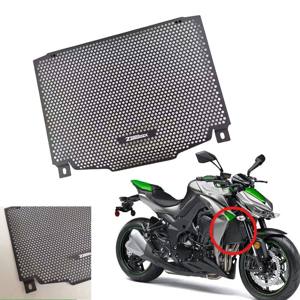 Couvercle Grille Radiateur Moto Pour NINJA 1000SX Z1000SX 2022-2023 - Protecteur Aluminium Noir