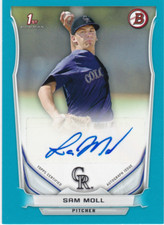 2014 Bowman Prospect Autographs Blue #PASM Sam Moll Auto /500 - NM