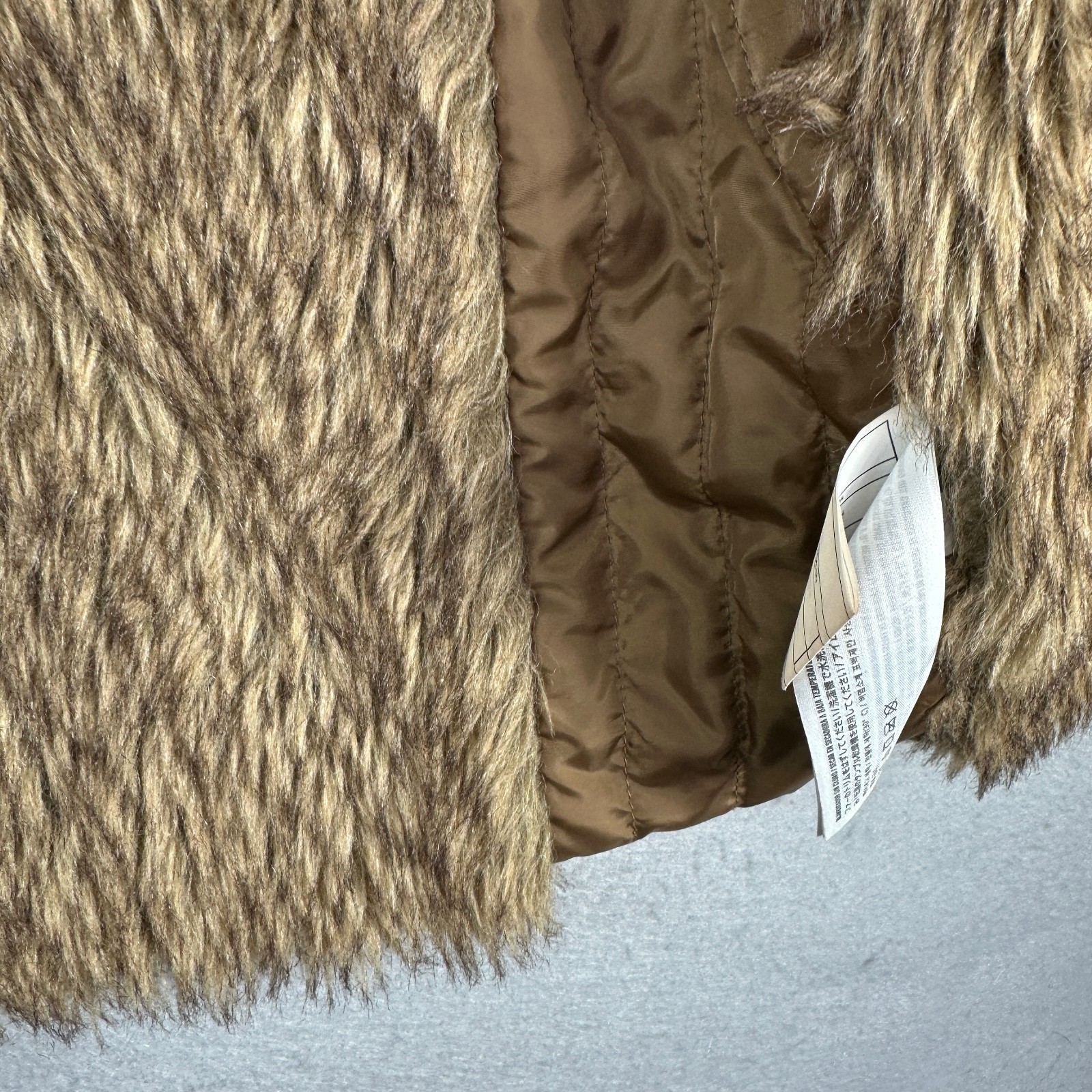 Vintage Hollister Parka Coat Womens Large Green Faux Fur Hood Puffer Jacket Y2K image 7