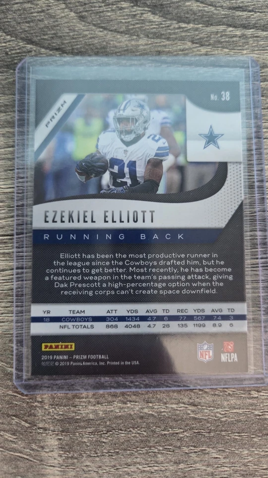 Panini Prizm Ezekiel Elliott White Sparkle SSP Cowboys - Image 2 of 2