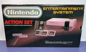Nintendo NES Action Set CIB Complete Box + Zapper + 3 Games Punch-Out Metroid
