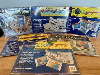 GeoSafari Electronic Learning Game Card Sets Lot of 6 - Over 130 Cards!
